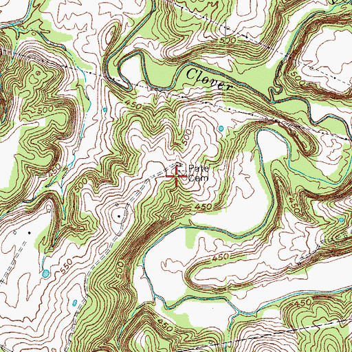 Topographic Map of Pate Cemetery, KY