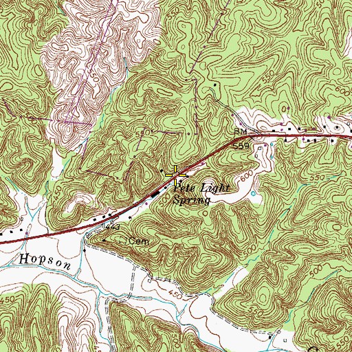 Topographic Map of Pete Light Spring, KY