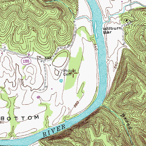 Topographic Map of Philpot Cemetery, KY