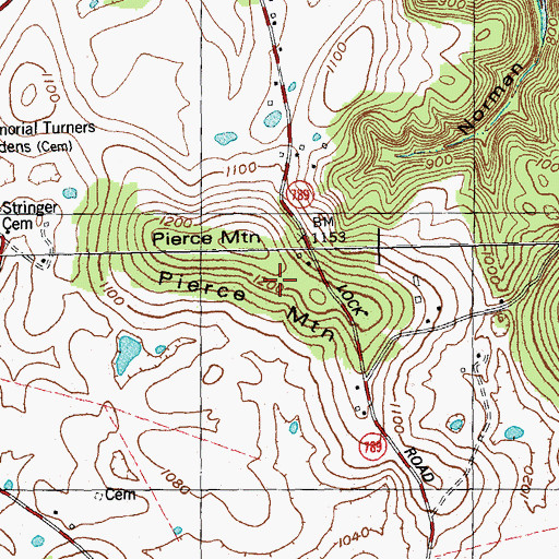 Topographic Map of Pierce Mountain, KY