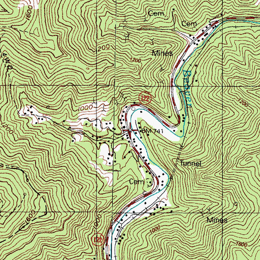 Topographic Map of Pilgrim Rest Church, KY