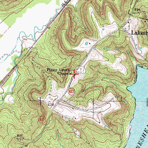 Topographic Map of Piney Grove Chapel, KY