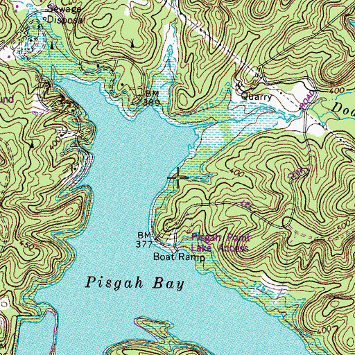 Topographic Map of Pisgah Point Recreation Area, KY