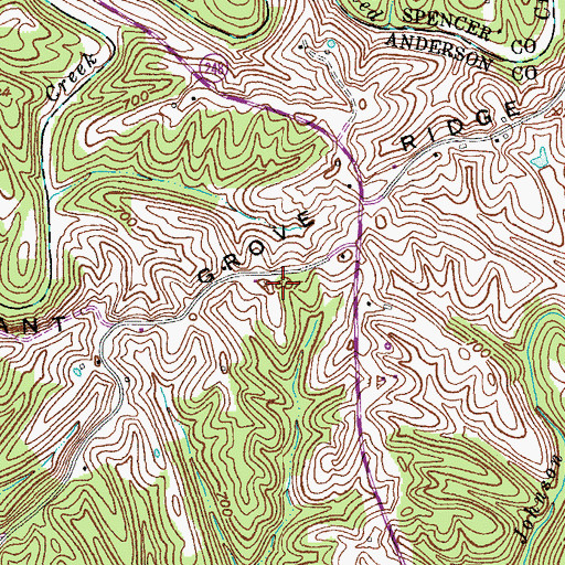 Topographic Map of Pleasant Grove Ridge, KY