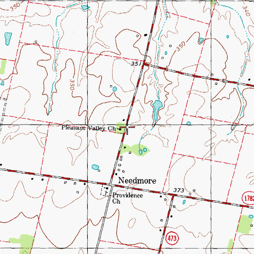 Topographic Map of Pleasant Valley Church, KY