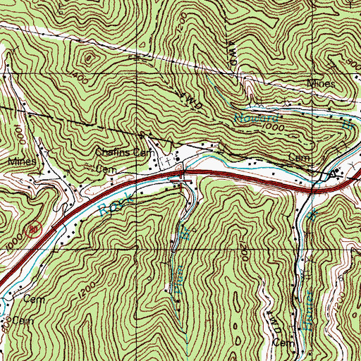 Topographic Map of Plum Branch, KY