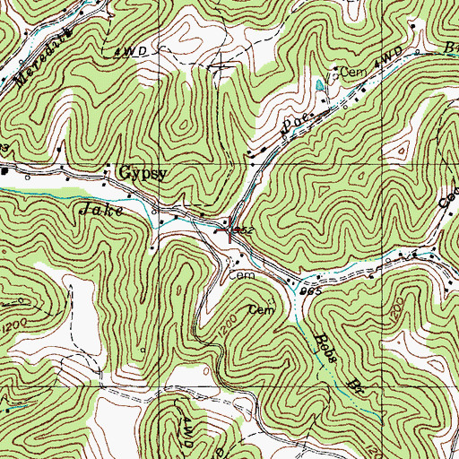 Topographic Map of Poe Branch, KY