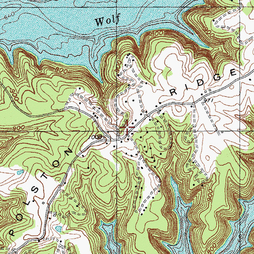 Topographic Map of Polston Ridge, KY