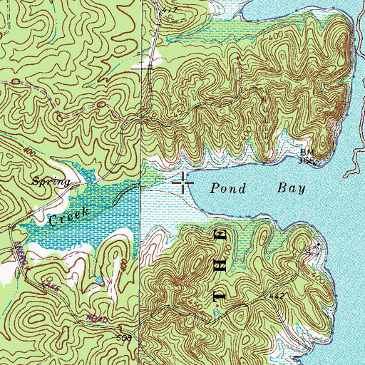 Topographic Map of Pond Creek, KY