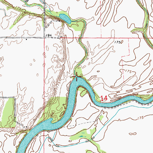 Topographic Map of Hill Bayou, AR