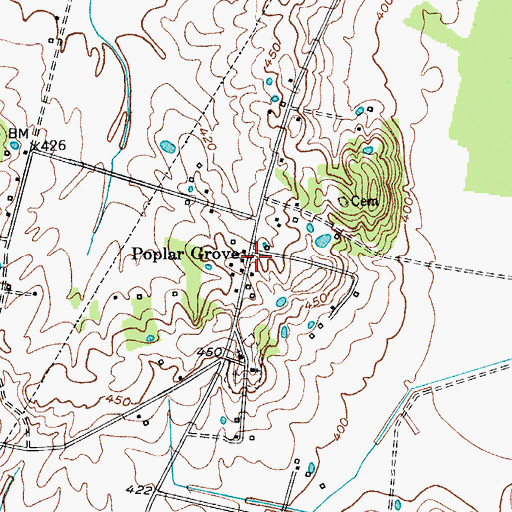 Topographic Map of Poplar Grove, KY