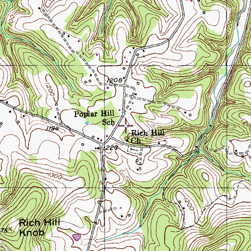 Topographic Map of Poplar Hill School, KY