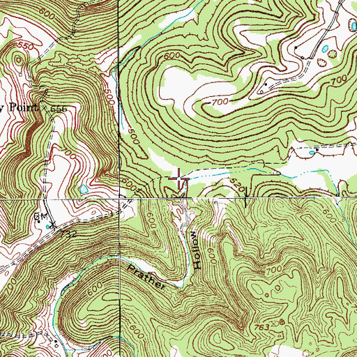 Topographic Map of Prather Hollow, KY