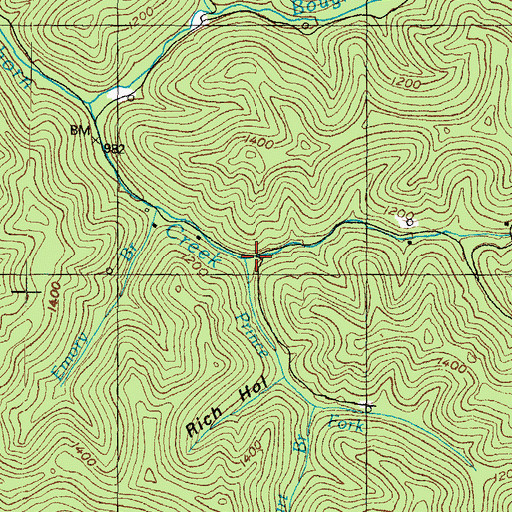Topographic Map of Prince Fork, KY