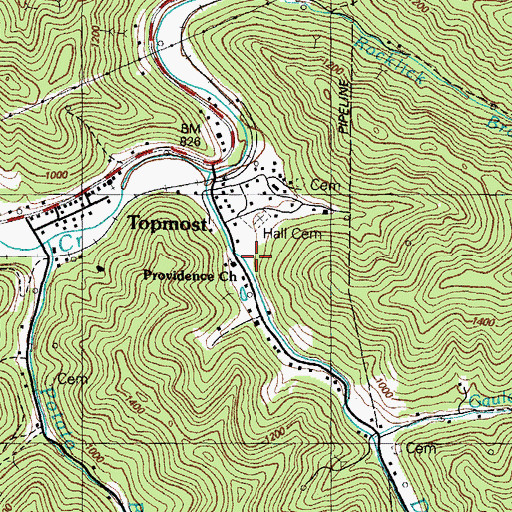 Topographic Map of Providence Baptist Church, KY