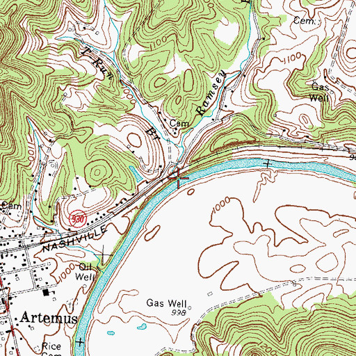 Topographic Map of Ramsey Branch, KY