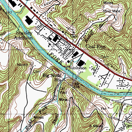 Topographic Map of Ratliff Branch, KY