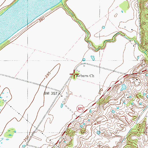 Topographic Map of Reburn Church, KY