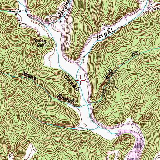 Topographic Map of Right Fork Irish Creek, KY