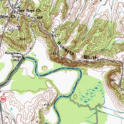 Topographic Map of Roberts Bluff, KY