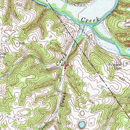 Topographic Map of Robertson Creek, KY