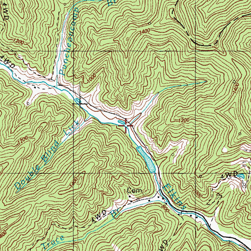 Topographic Map of Rocklick Branch, KY