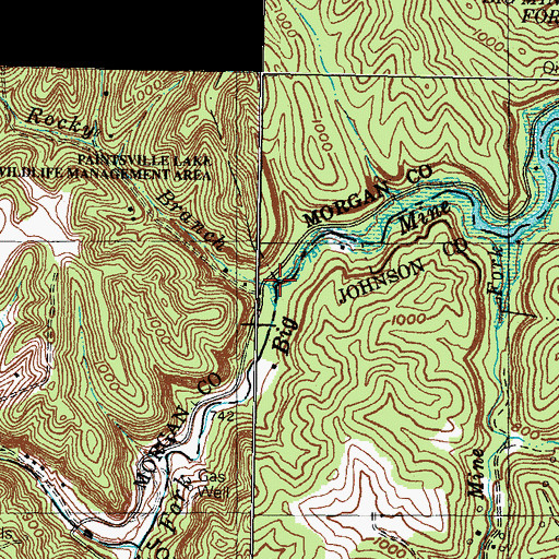 Topographic Map of Rocky Branch, KY