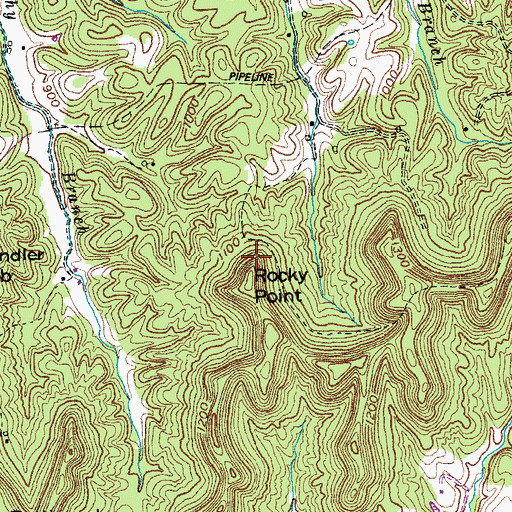 Topographic Map of Rocky Point, KY