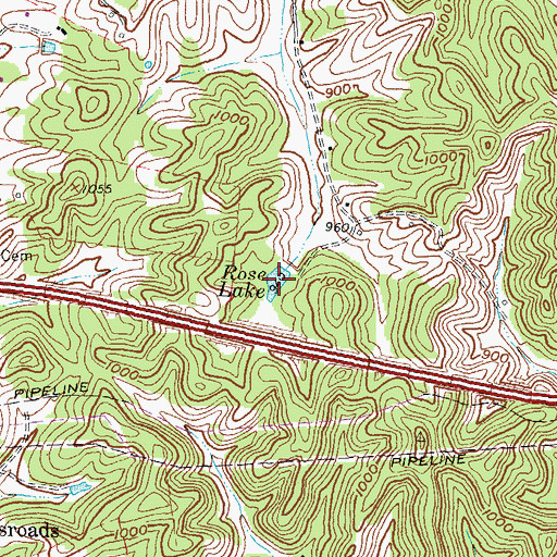 Topographic Map of Rose Lake, KY