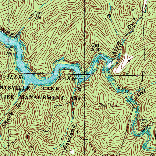 Topographic Map of Rowland Branch, KY