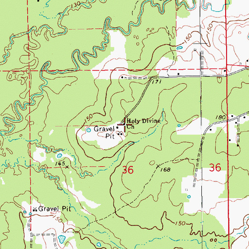 Topographic Map of Holy Divine Church, AR