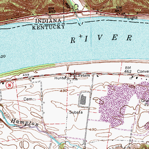 Topographic Map of Saint Peters Church, KY