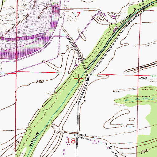 Topographic Map of Homan Ditch, AR
