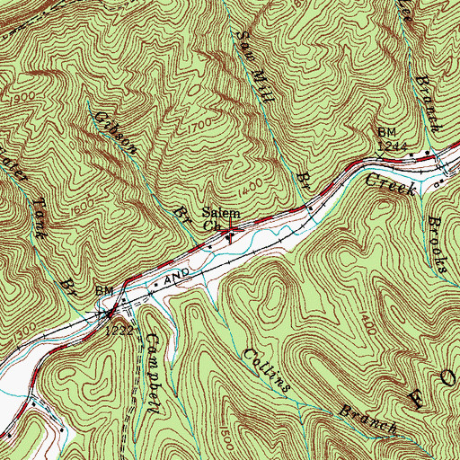 Topographic Map of Salem Church, KY