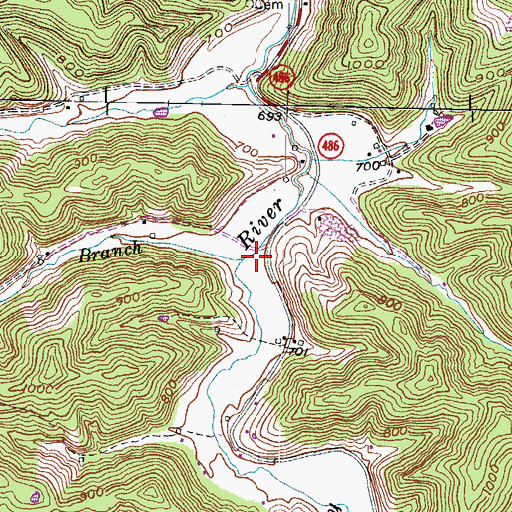 Topographic Map of Salyers Branch, KY