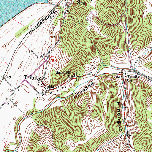 Topographic Map of Sand Hill Church, KY
