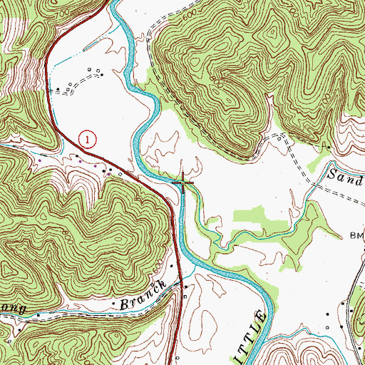 Topographic Map of Sandsuck Creek, KY