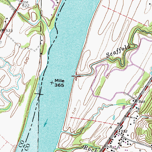 Topographic Map of Scaffold Lick, KY