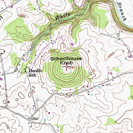 Topographic Map of Schoolhouse Knob, KY