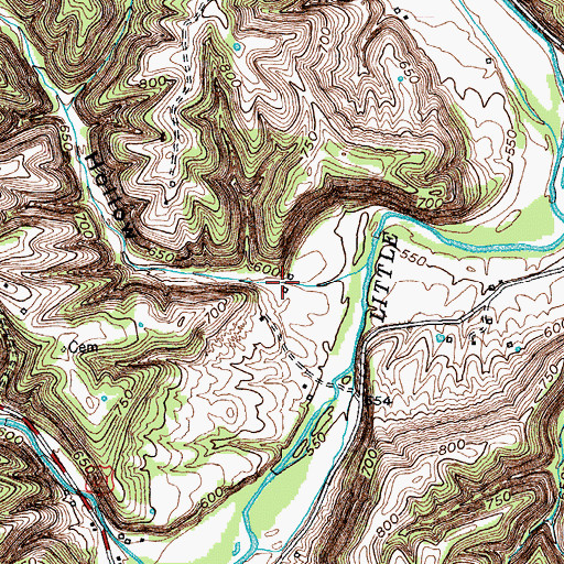 Topographic Map of Science Hollow, KY