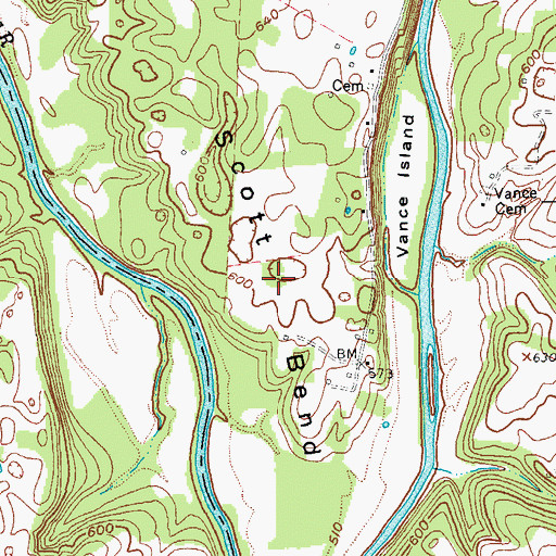 Topographic Map of Scott Bend, KY
