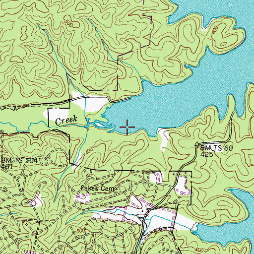 Topographic Map of Shannon Creek, KY