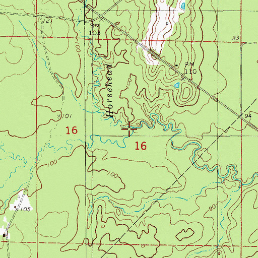 Topographic Map of Horsehead Creek, AR