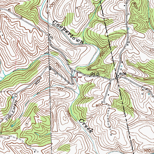 Topographic Map of Shinkle Creek, KY