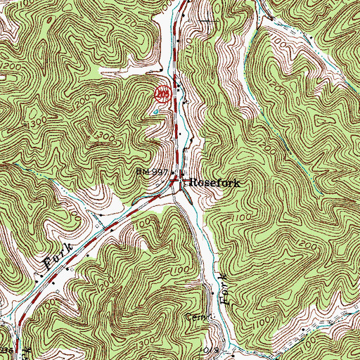 Topographic Map of Shockey Fork, KY