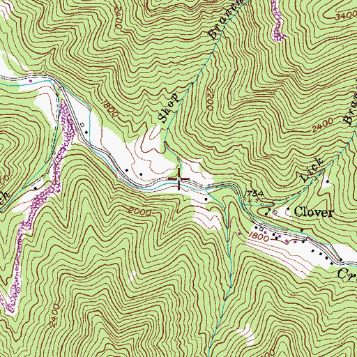 Topographic Map of Shop Branch, KY