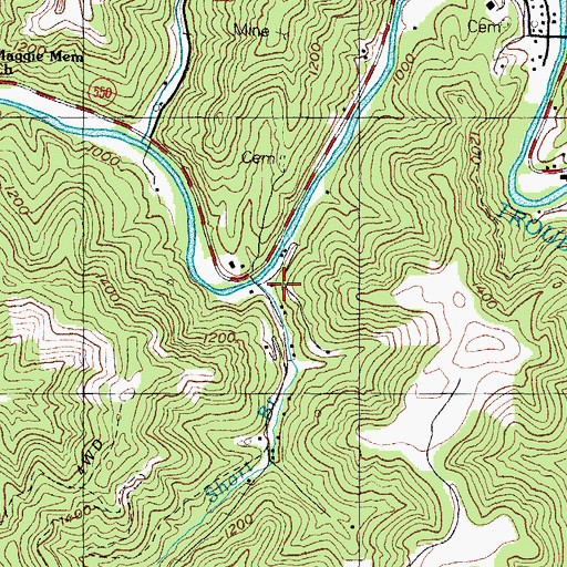 Topographic Map of Short Branch, KY