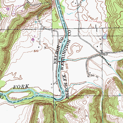 Topographic Map of Short Creek, KY