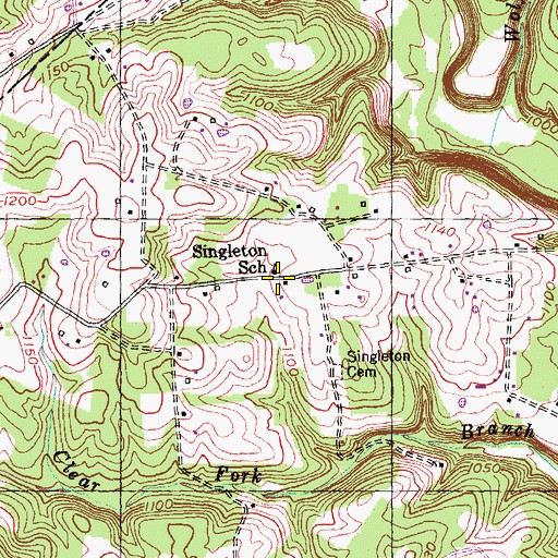 Topographic Map of Singleton School, KY