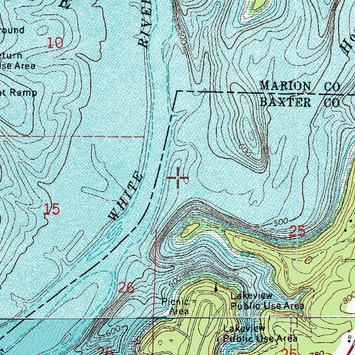 Topographic Map of Howard Creek, AR
